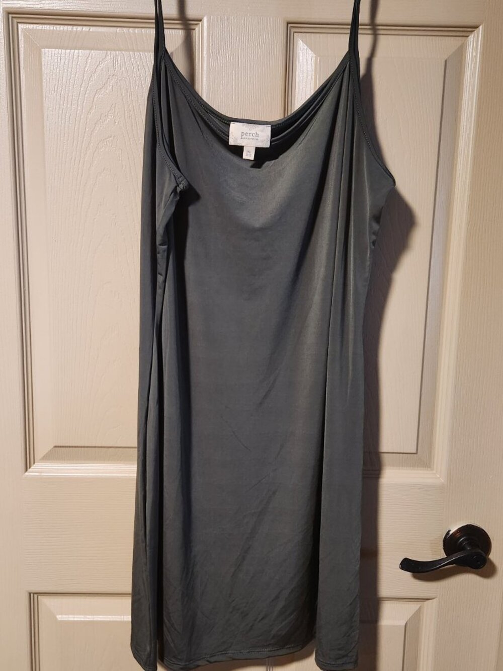 The Perch Blue Pepper Olive Green Slip Dress, size 3XL, new